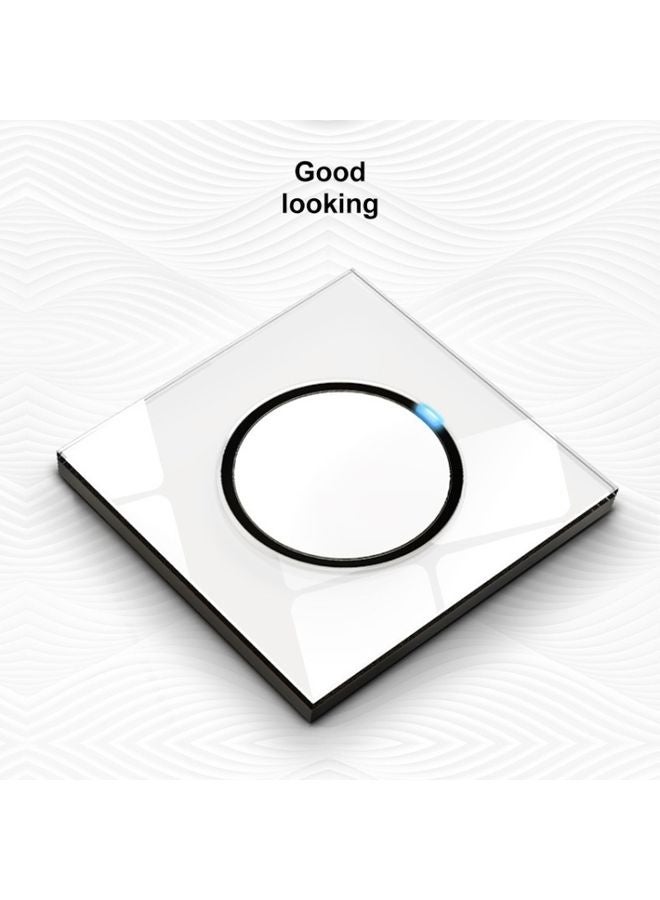 لوحة مفاتيح زجاجية مدعمة LED دائرية مقاس 86 مم، زجاج دائري أبيض، نمط: تحكم في الفواتير الأربعة  - Image 2