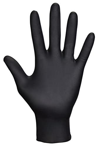 SAS Raven SAS66518 SAS Safety Powder Free Examination Black Nitrile Gloves - 7 Mil Large - Image 3