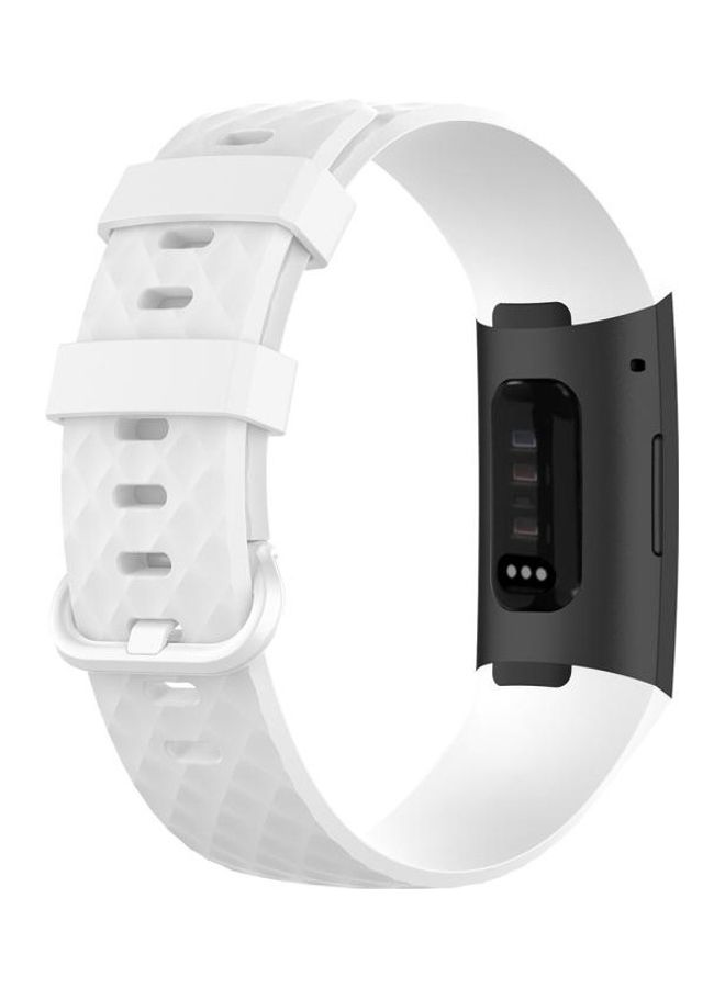 NIBEMINENT TPU Wrist Strap Watchband for Fitbit Charge 4 / 3 SE, Size: S White - Image 4