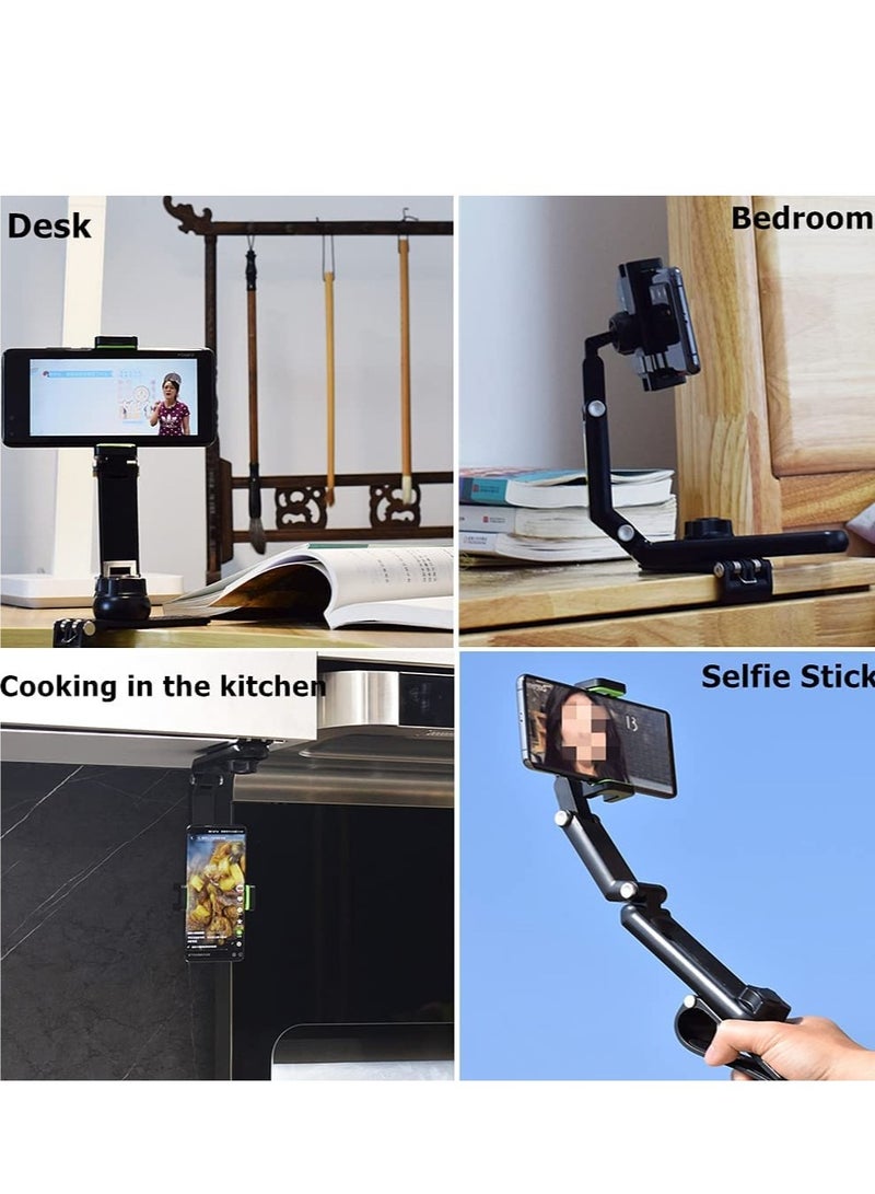 Car Phone Holder Mount Multifunctional Cell Phone Stand HIYITKS Universal Adjustable Arm Cradles Car Holder Mount Phone Car Clip Mount for Sun Visor Rearview Mirror Steering Wheel (Green) - Image 4