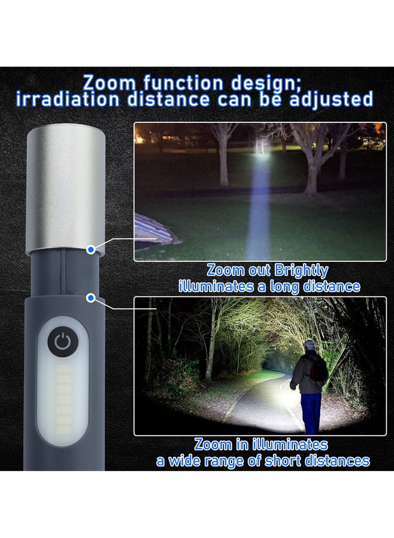 LED Flashlight, Rechargeable Flashlight with IP4X Waterproof & Type-C Charging Cable High Lumens 4 Modes Zoomable Flashlight for Camping, Outdoors, Emergencies, Home Use, etc  - Image 2
