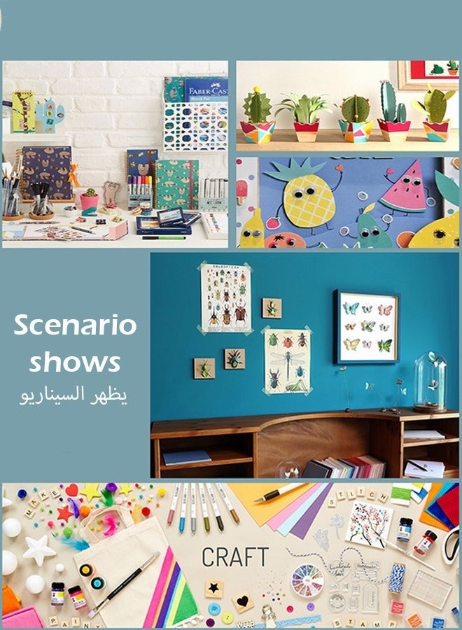 MIXDE 800+ PCS Handmade DIY Arts and Crafts Supplies Kit with Storage Box Material Set with EVA Letter Stars Sticker Feather Ice Cream Sticks on Hair Ball Crafts Accessories Kits Sets For Kids Education - Image 4