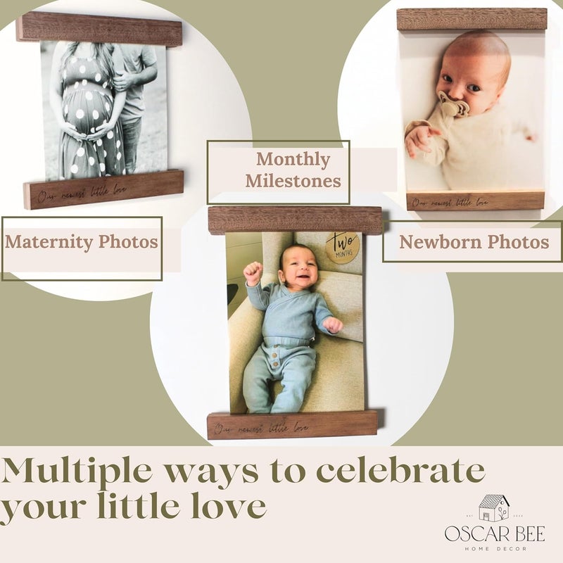 Oscar Bee Baby sonogram photo frame, magnetic poster frame for Pregnancy Announcements Ideas Baby Gender Reveal Gifts - Love At First Heartbeat Sonogram Picture Frame for Standard 5" x 7" Ultrasound - Image 5