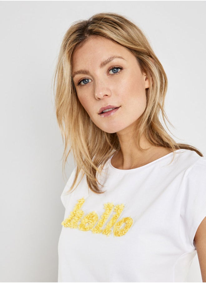 GERRY WEBER T-shirt with flock lettering, GOTS  - Image 3