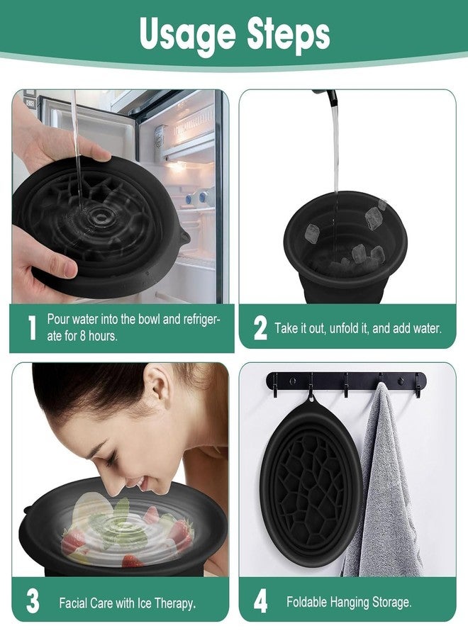PXBQ Face Bowl for Ice with Built-in Ice Tray – Collapsible Silicone Facial Ice Bath Bowl for Cold Plunge Therapy, Skin Tightening & Acne Relief – Portable Spa Tool for Home & Travel (Pack of 1) - Image 2