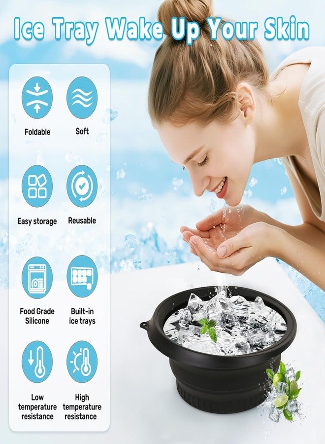 PXBQ Face Bowl for Ice with Built-in Ice Tray – Collapsible Silicone Facial Ice Bath Bowl for Cold Plunge Therapy, Skin Tightening & Acne Relief – Portable Spa Tool for Home & Travel (Pack of 1) - Image 3