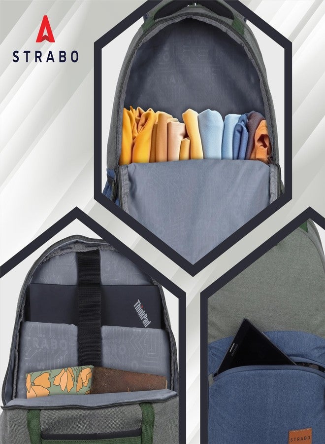 Strabo Medium 30 L Laptop Backpack Cooper Men & Women Bag, For School, College And Office Bag With Laptop Sleeve (30L, Blue) - Image 2