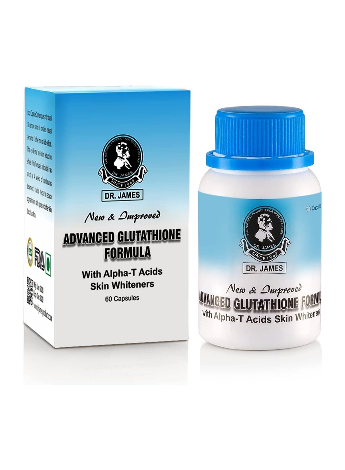 DR. JAMES Dr. James Advanced Glutathione Skin Whitening Formula, 1000mg |  Best Price Oman