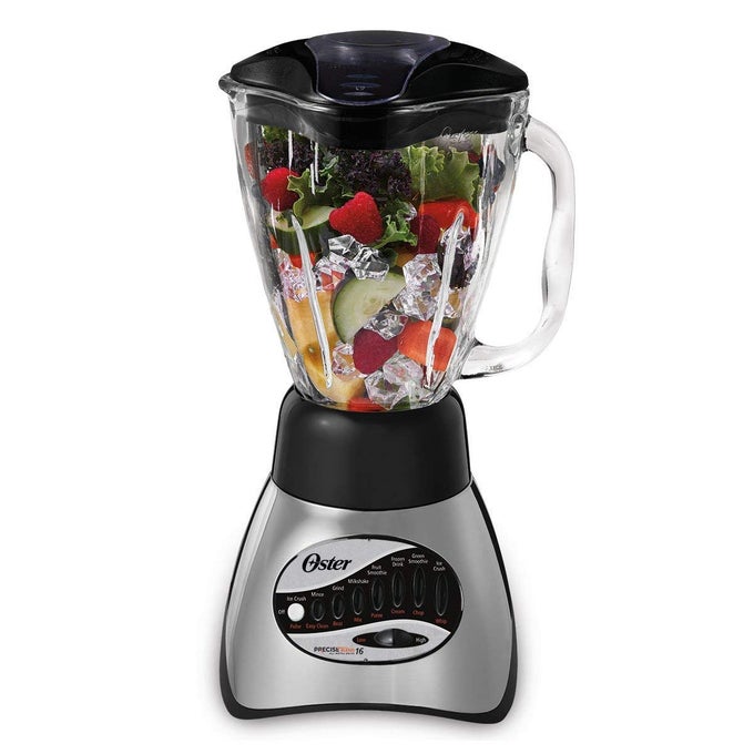 CLASSIC SERIES 16SPEED BLENDER WITH 5CUP GLASS JAR COUNTERTOP KITCHEN BLENDER BRUSHED NICKEL