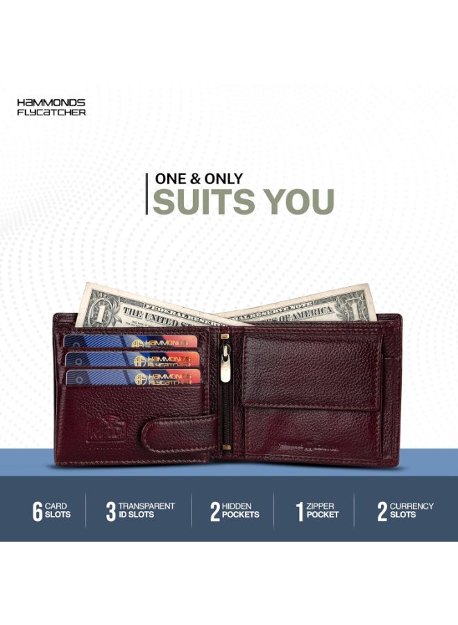  هاموندز فلاي كاتشر محفظة ثنائية الطي محمية بتقنية تحديد الهوية بموجات الراديو للرجال، مصنوعة من الجلد الأصلي، محفظة رجالية، محافظ جلدية للرجال، محفظة أنيقة بها 6 فتحات للبطاقات، 3 فتحات لبطاقة الهوية، جيب للعملات المعدنية، هدية للرجال - Image 4