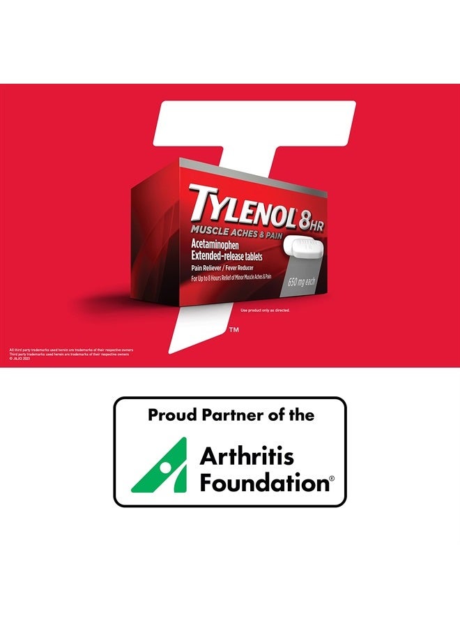 Tylenol 8 Hour Muscle Aches & Pain Acetaminophen Tablets for Muscle & Joint Pain, 100 ct - Image 2