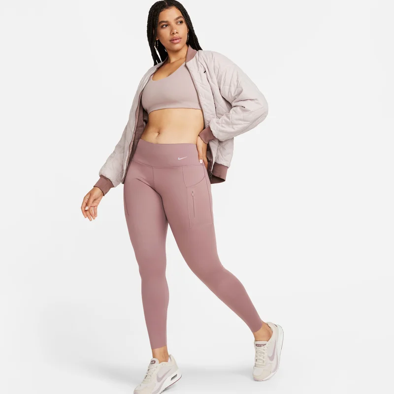 نايكي جو ليقنز طويل فيرم-سابورت ميد-رايز بجيوب للنساء