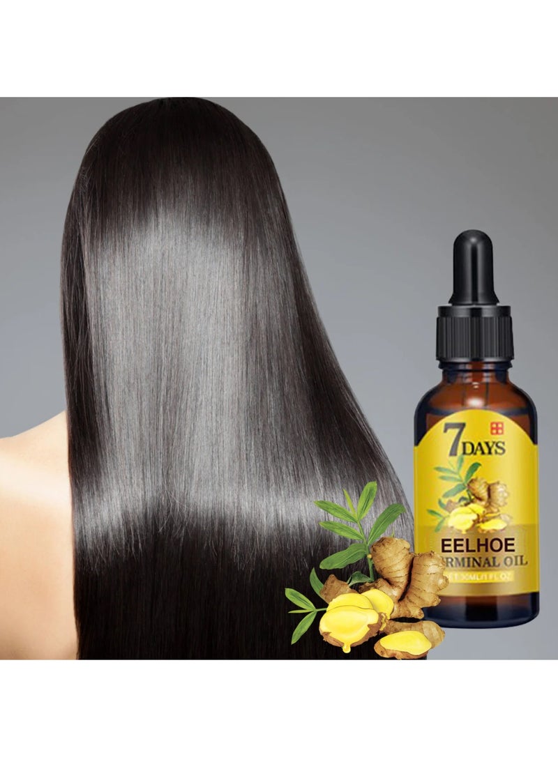EELHOE - Fast Hair Growth Ginger Growth Hair Oil Treatment Anti Hair Loss Men Women Scalp Treatment Serum Products Beauty Health - Image 1