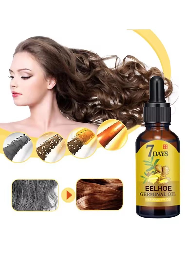 EELHOE - Fast Hair Growth Ginger Growth Hair Oil Treatment Anti Hair Loss Men Women Scalp Treatment Serum Products Beauty Health - Image 1