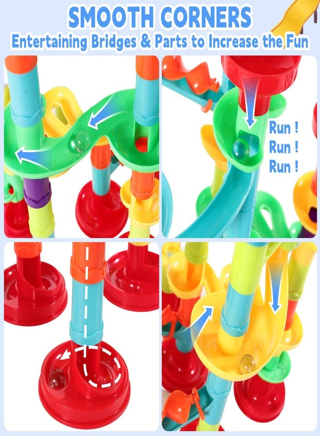 Erinnmy 197Pcs Marble Run,Marble Maze Game Construction Building Blocks Toys for Kids,Marbles Track Race Set Educational Learning Toy Gift for Boys Girls(147Parts+50Glass Marbles) - Image 4