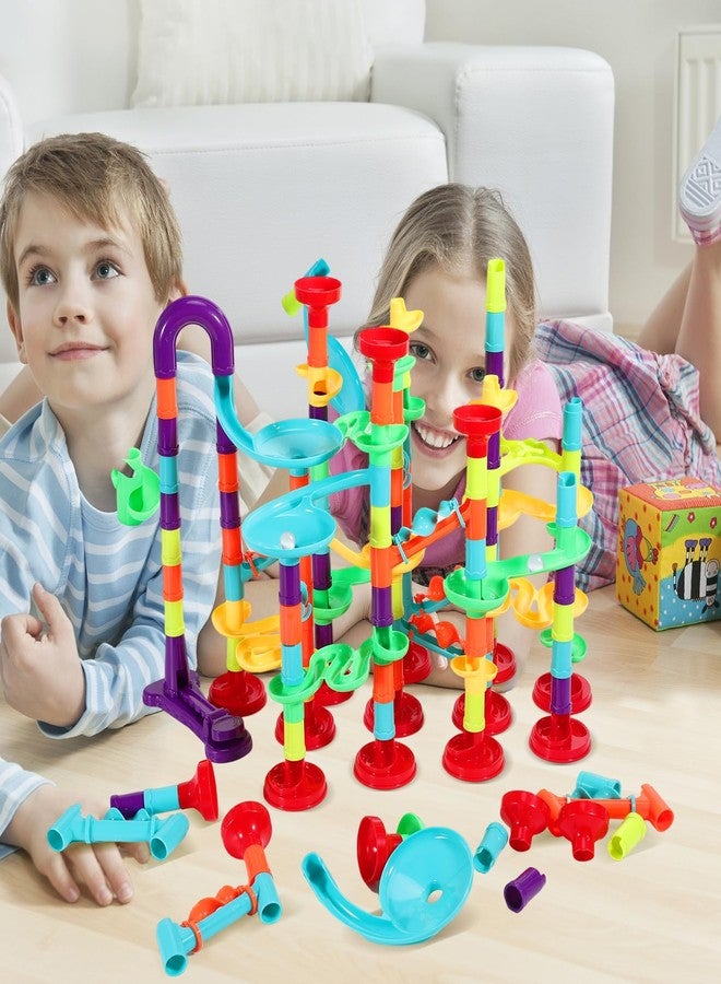 Erinnmy 197Pcs Marble Run,Marble Maze Game Construction Building Blocks Toys for Kids,Marbles Track Race Set Educational Learning Toy Gift for Boys Girls(147Parts+50Glass Marbles) - Image 5