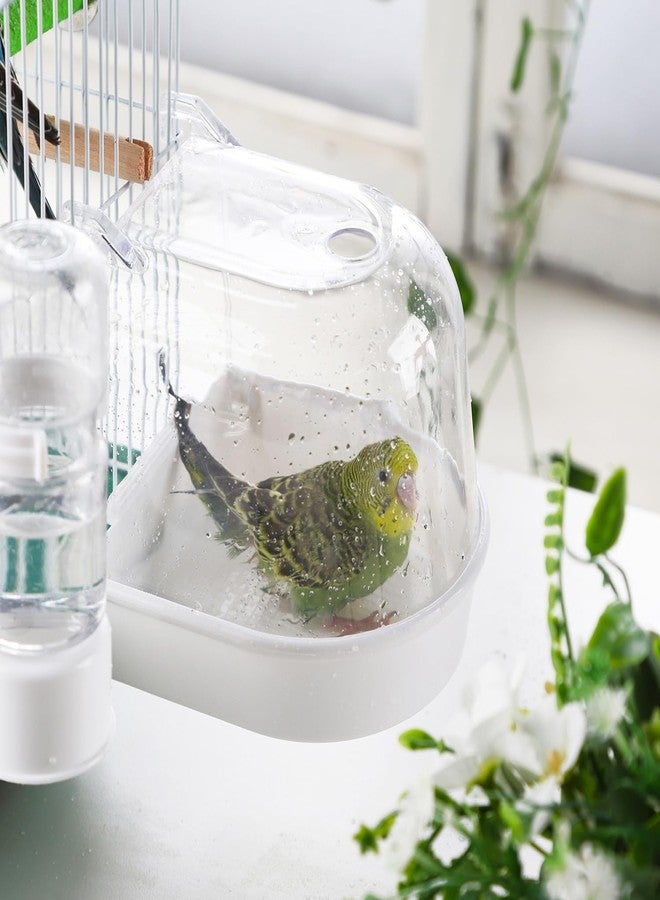 IBWell Clear Bird Bath for Small Birds Parakeet Cage Accessories - Suitable for Cockatiels and Parakeets - Image 2