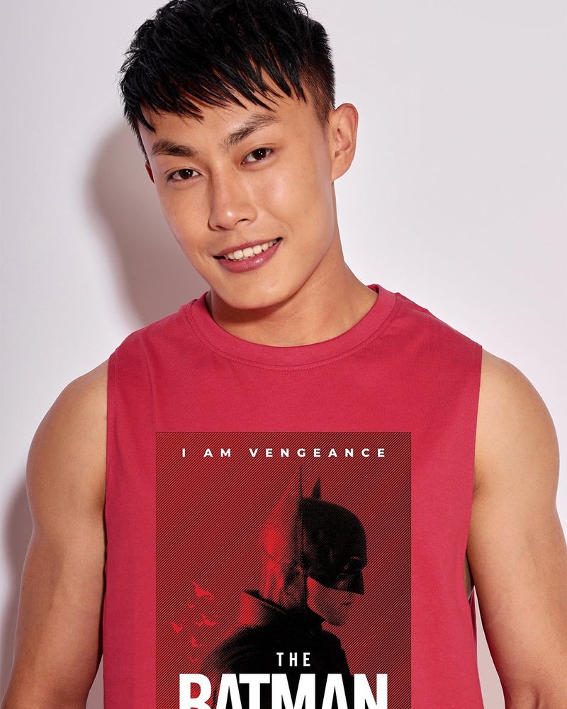 bewakoof Men's Bold Red Moon Rider Graphic Printed Boxy Fit Vest - Image 5