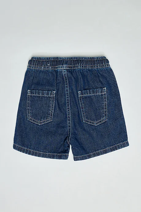 R&B Washed Denim Shorts with Drawstring Waist