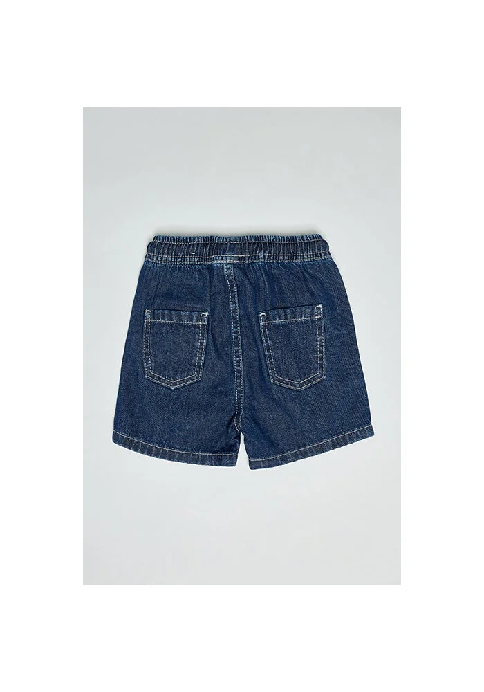 أر أند بي Washed Denim Shorts with Drawstring Waist