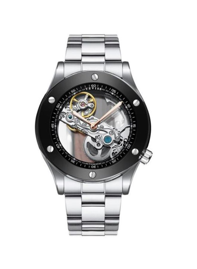 تيفيز ساعة يد بعقارب بسوار من الإستانلس ستيل طراز T824/BSS - 36 مم - فضي للرجال - Image 1