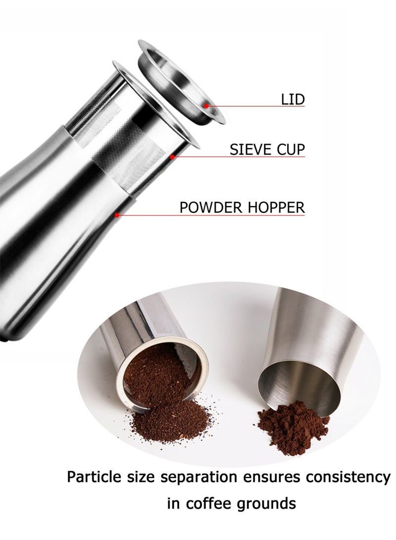 YIXUAN Coffee Sifter Ground Coffee Receiver 500um Stainless Steel with Black Matte Coating Non-slip Base - Image 4