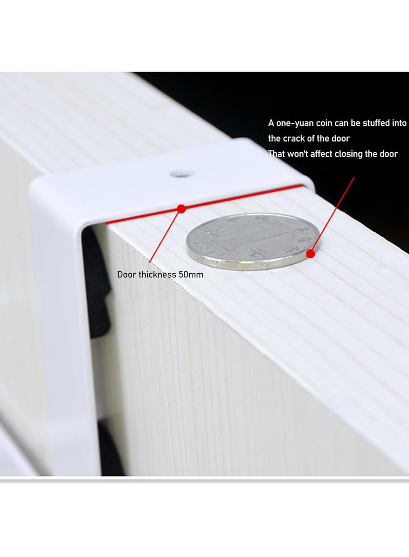 كابتن تيك معلق باب عدد 7 خطافات ل الأغراض خلف باب الحمام أو غرفة النوم باللون الأبيض، مصنوع من الألمنيوم عالي الجودة لتنظيم الملابس، المناشف، القبعات، والحقائب بشكل فعال ومتين - Image 2