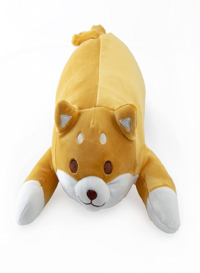 Mango Steam 13.5" Cute Kawaii Soft Plush Dog with Wagging Tail/Pillow/Stuffed Animal (Shiba, Brown) - Image 1