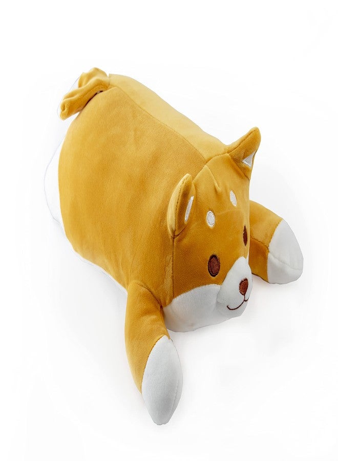 Mango Steam 13.5" Cute Kawaii Soft Plush Dog with Wagging Tail/Pillow/Stuffed Animal (Shiba, Brown) - Image 4