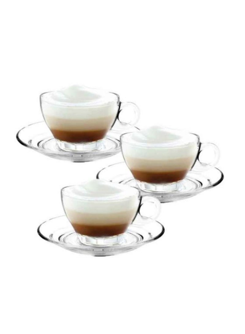 Top Pick Caffe Latte Cup & Saucer Set 260 Milliliter Set Of 6