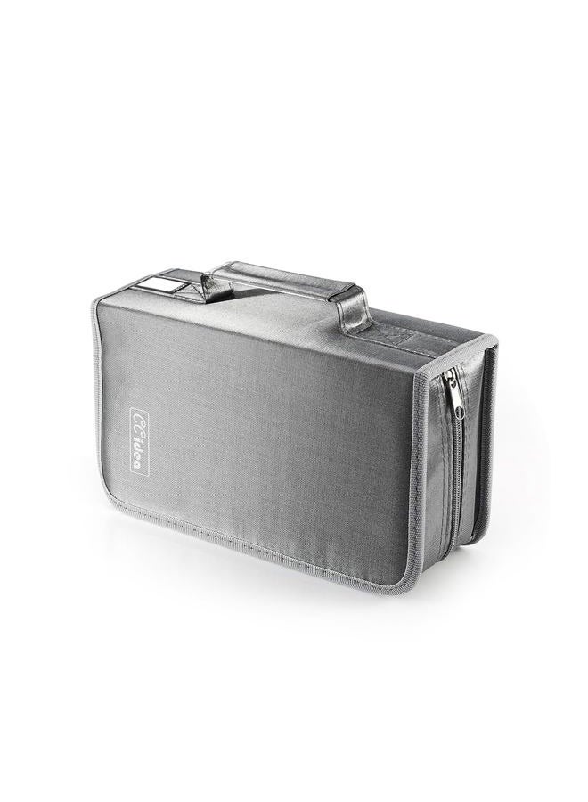 CCidea CD Case DVD Storage Holder, 128 Capacity DVD Cases Organizer CD Plastic Protective Carrying Binder,Portable Cd Wallet for Home Travel (Gray) - Image 5