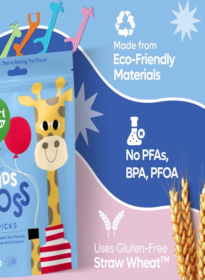 SmartLifeco Eco-Friendly Kids Flossers (100ct) - The Original Straw Wheat Dental Floss Picks For Children, Fluoride & PFA Free, Toothpick Flossing Sticks For Toddler Teeth, No Shred Thread, Unflavored - Image 4