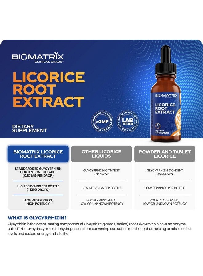 BioMatrix Licorice Root Extract (1200 Drops 2 fl. oz) More Active Ingredient Than Competing Brands (0.87 mg Glycyrrhizin per Drop), Less Doses Needed, Concentrated, Raise Cortisol, Energy - Image 4