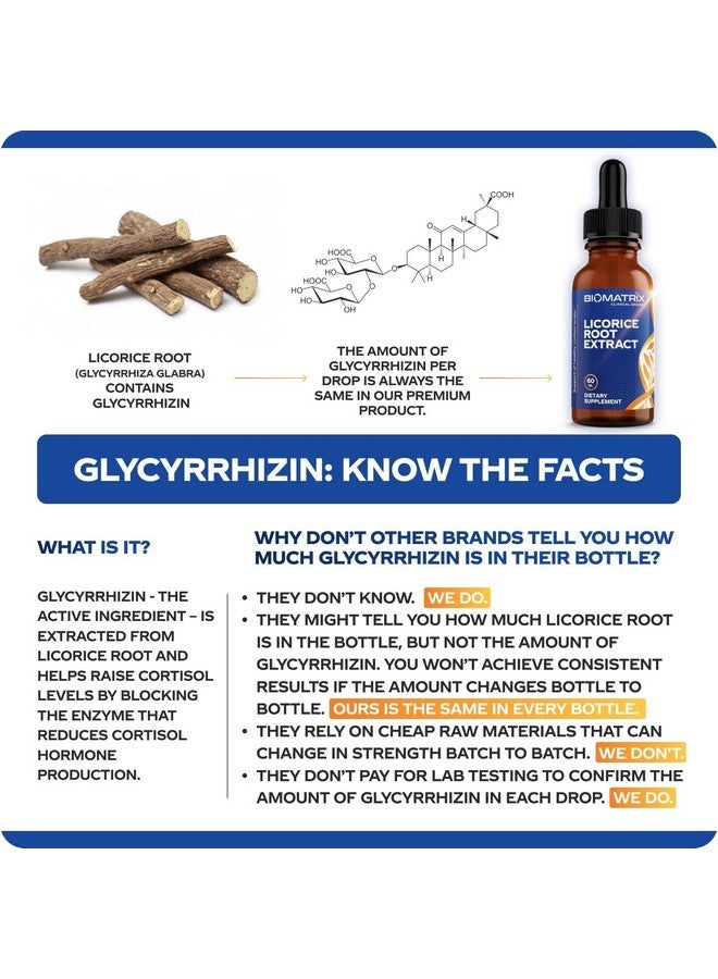 BioMatrix Licorice Root Extract (1200 Drops 2 fl. oz) More Active Ingredient Than Competing Brands (0.87 mg Glycyrrhizin per Drop), Less Doses Needed, Concentrated, Raise Cortisol, Energy - Image 3