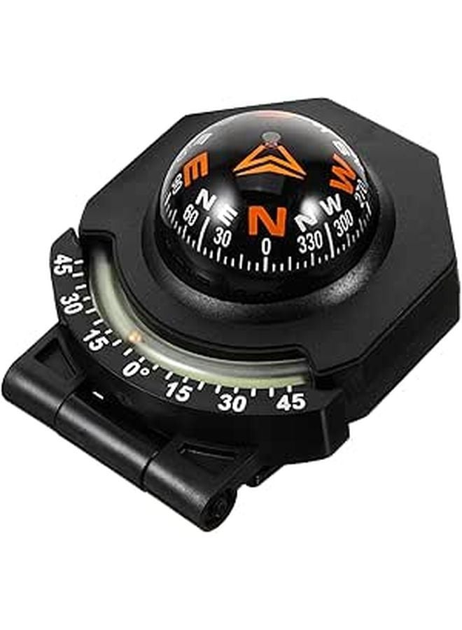 Luminous Car Compass with Adhesive Acrylic Base for Accurate Navigation in Cars Boats - Image 1