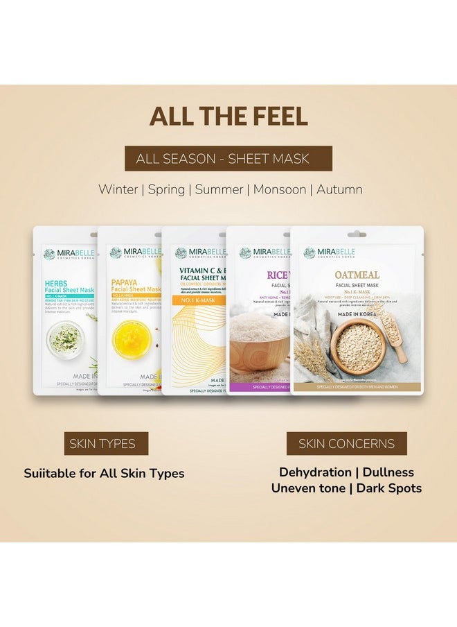 MIRABELLE Bright Skin Facial Sheet Mask (Pack Of 5) - Bcs  - Image 2