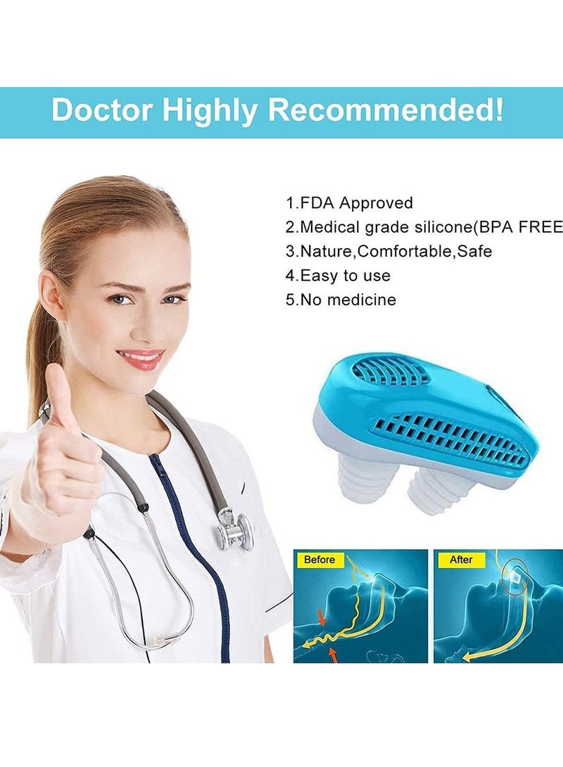 SOLARAE Anti Snoring Devices Solution Stopper Nose Vent Clip Air Purifier- Blue - Image 4