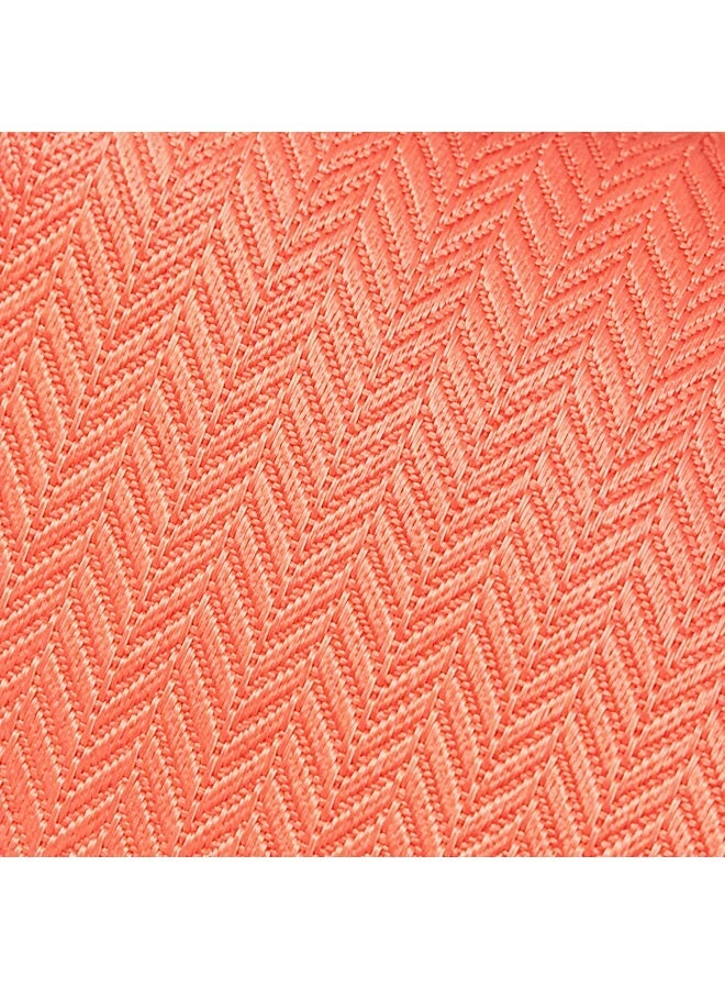 Men’s Coral Textured Necktie with Matching Pocket Square – 2-Piece Formal Set - Image 4