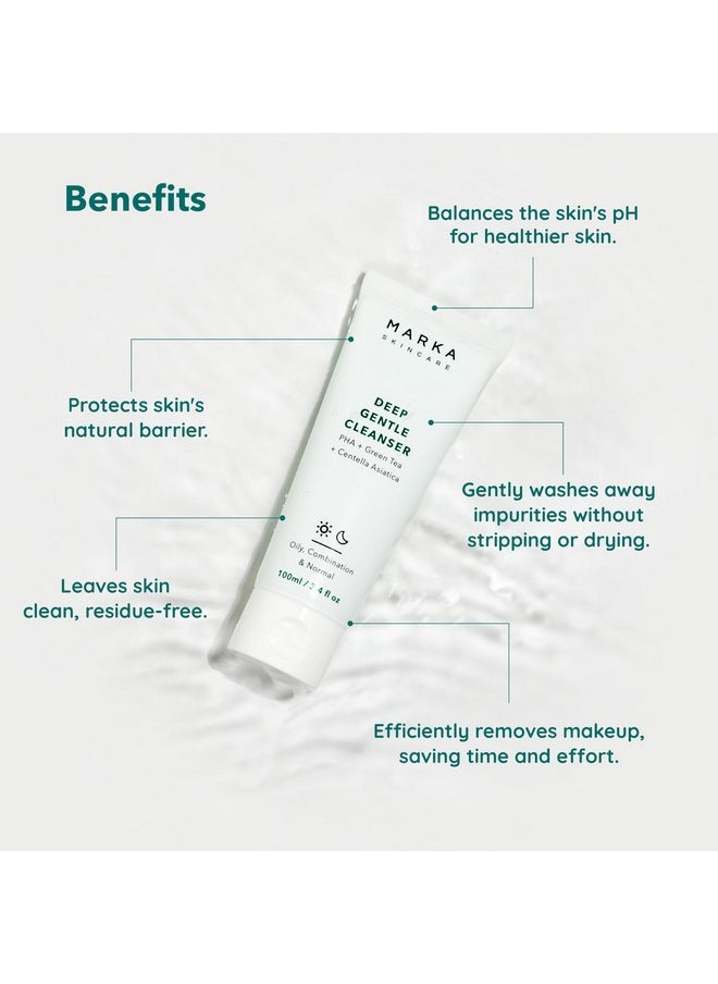 MARKA SKINCARE Ph Balanced Hydrating Deep Daily Gentle Cleanser For Men & Women Face All Skin Types Use Made In Korea | Pha, Centella Asiatica & Green Tea & Antioxidant Rich Face Cleansing | 100 Ml  - Image 4