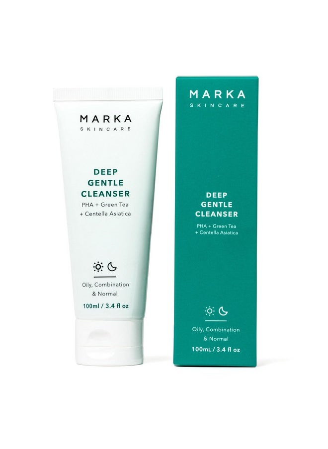 MARKA SKINCARE Ph Balanced Hydrating Deep Daily Gentle Cleanser For Men & Women Face All Skin Types Use Made In Korea | Pha, Centella Asiatica & Green Tea & Antioxidant Rich Face Cleansing | 100 Ml  - Image 1