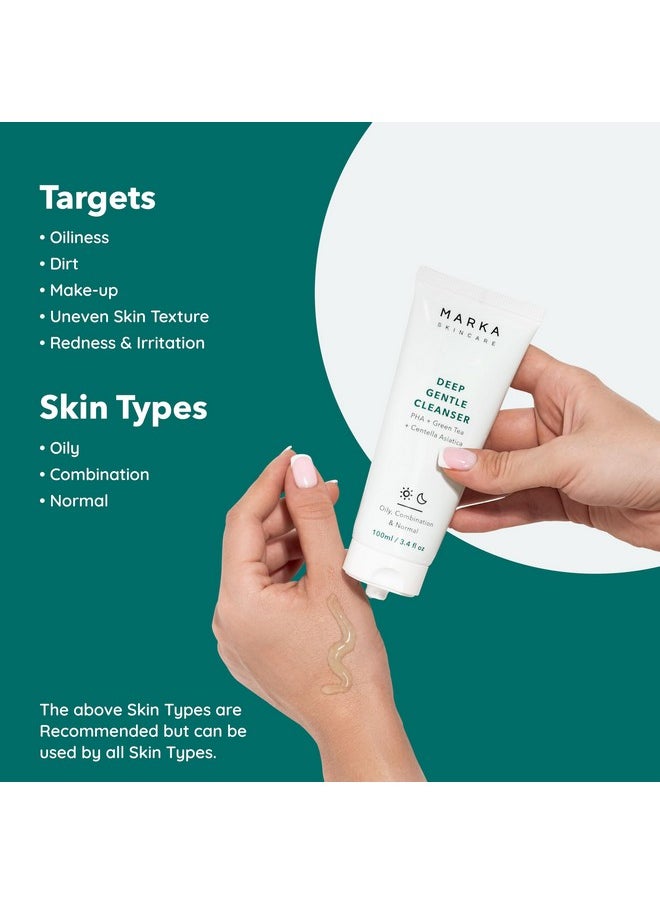 MARKA SKINCARE Ph Balanced Hydrating Deep Daily Gentle Cleanser For Men & Women Face All Skin Types Use Made In Korea | Pha, Centella Asiatica & Green Tea & Antioxidant Rich Face Cleansing | 100 Ml  - Image 5