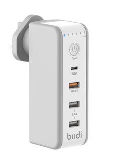 Budi Timer Charger PD Type C+QC3.0 Dual USB Charger/Fast Charger