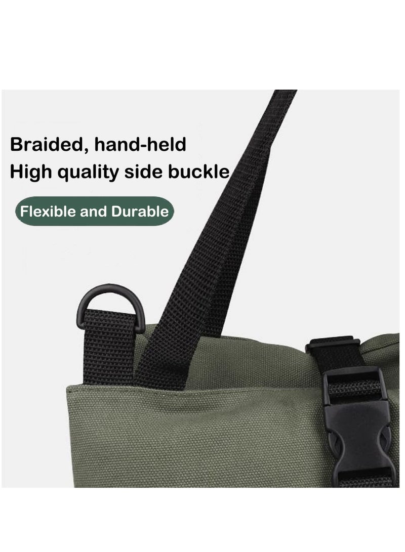 Zikra Roll Up Tool Bag Multi-Purpose Canvas Tool Roll Canvas Roll Up Pouch with 5 Zipper Pockets Wrench Roll Pouch - Image 5