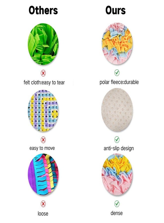 GoFika Small Dogs Slow Feeding Snuffle Foraging Mat Cloth for Puppies and Pets (14" x 11.8") Interactive Puzzle Feeder for Stimulation and Nosework (Pink) - Image 2