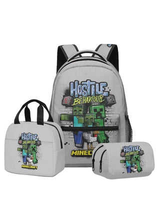 Lunch Bag Grey Minecraft Backpack Minecraft Kids Backpack Piece