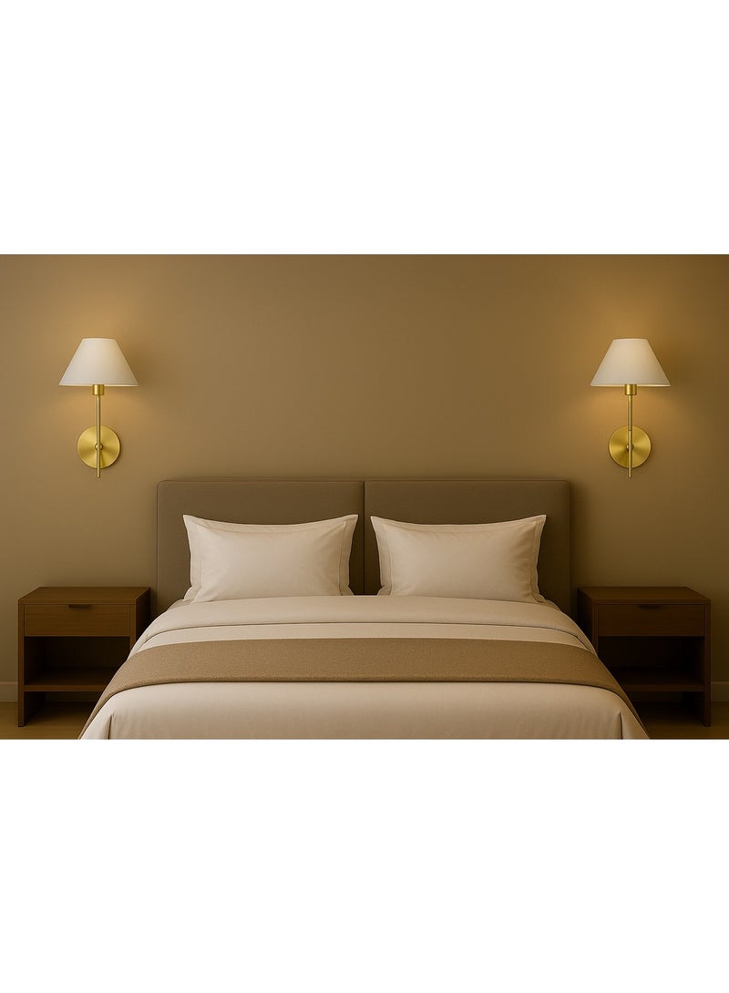 Modern gold wall lamp with E14 bulb base  - Image 2