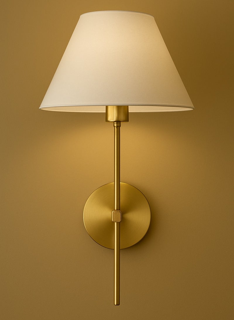 Modern gold wall lamp with E14 bulb base  - Image 1