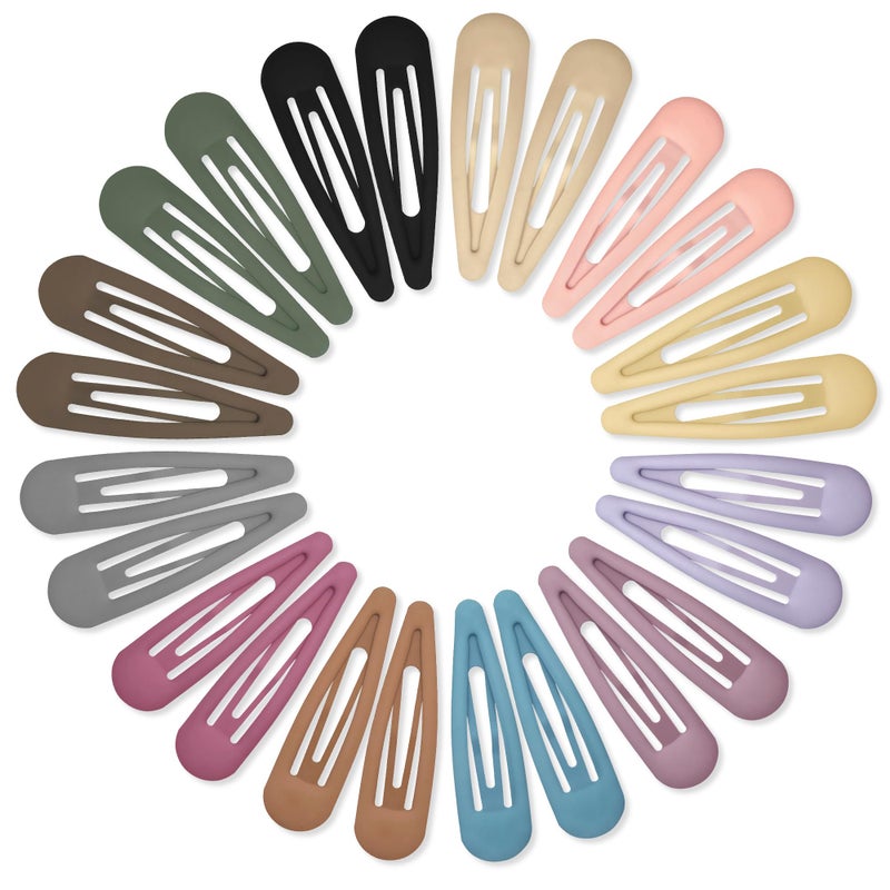 Cptots 24 PCS 2.36 In Metal Snap Hair Barrettes For Women Water Drop Shape Hair Clips For Thick Thin Fine Hair,Matte Multiple Colors - Image 1