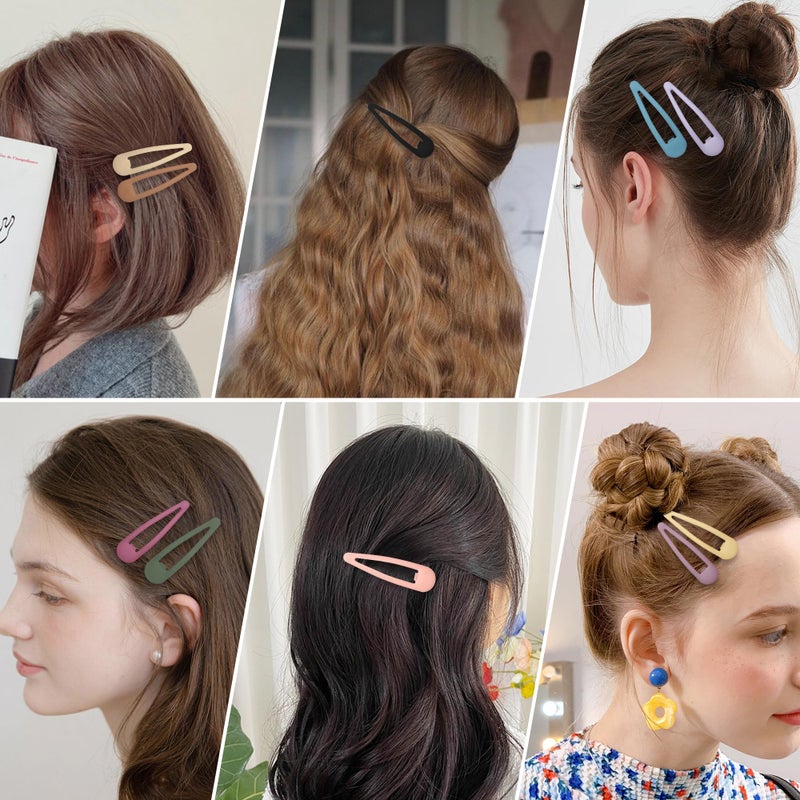 Cptots 24 PCS 2.36 In Metal Snap Hair Barrettes For Women Water Drop Shape Hair Clips For Thick Thin Fine Hair,Matte Multiple Colors - Image 5