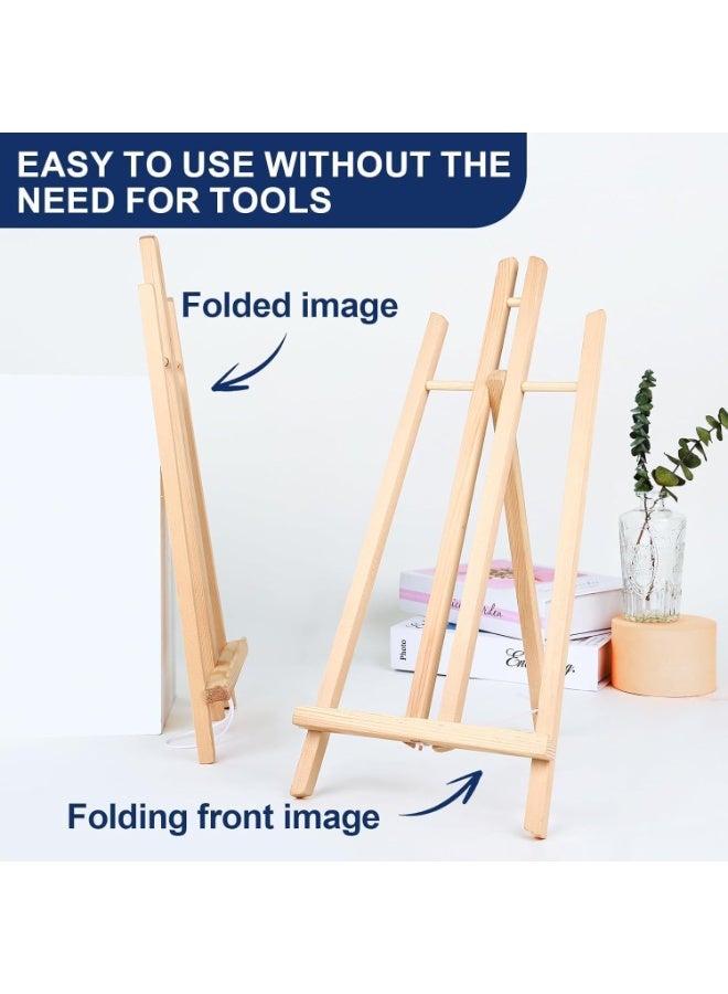 Slasa SLASA 40cm Wooden Tabletop Easel Stand – Portable Tripod Display Holder for Canvas, Art, Photos, Signs & Crafts – Mini Easel for Kids, Students, Events  - Image 2